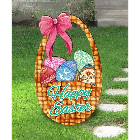 Heat Wave Easter Basket Free Standing Garden Decor HE1774707